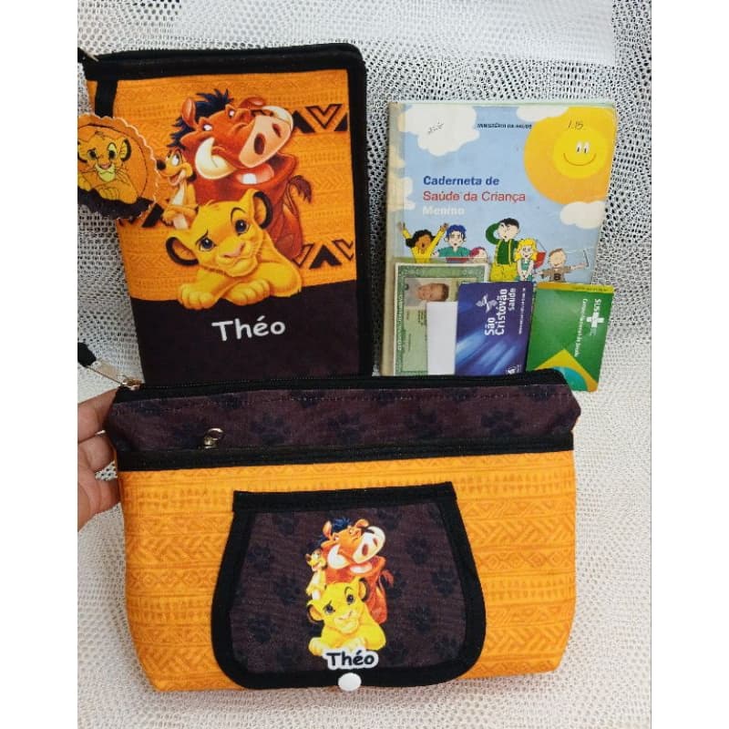 kit do Bebê Capa Caderneta de Vacina ( Porta documentos infantil com zíper) + Porta fraldas