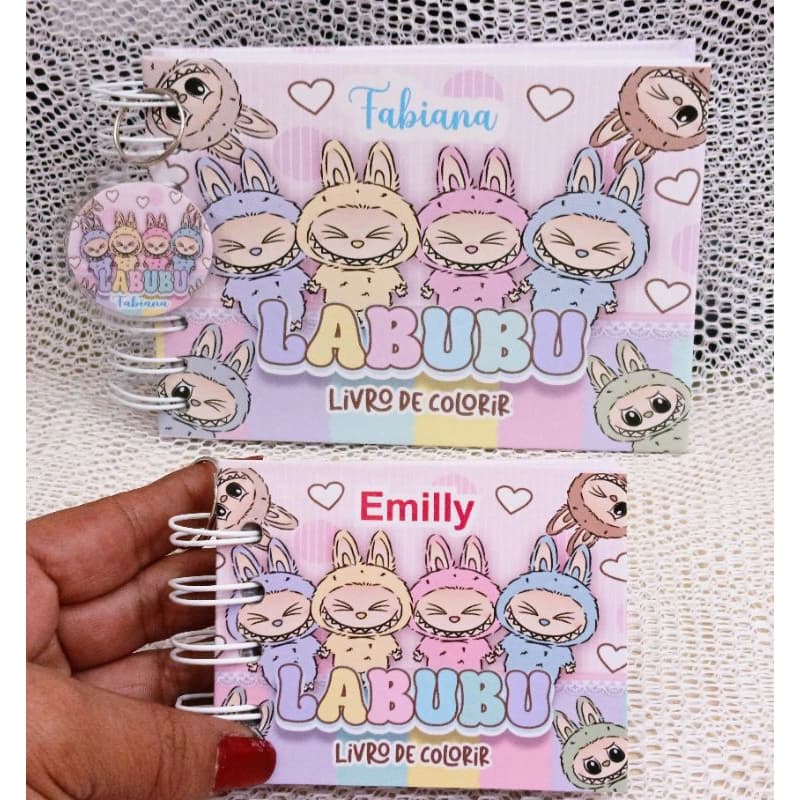 Livro de colorir LABUBU 80 páginas com acetato Personalizado com nome CAPA DURA were-o de ferro