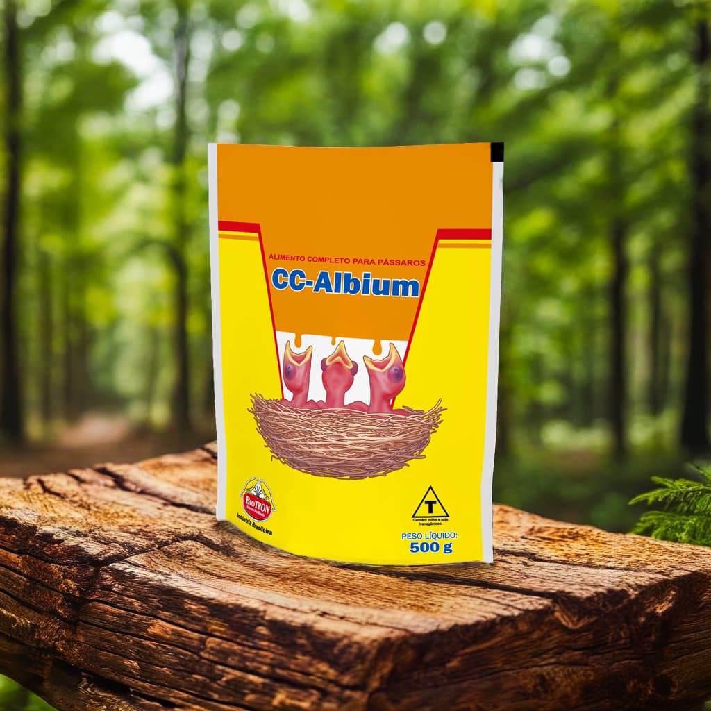 Papinha CC Albium Biotron 500g Original - Nutrição Completa Filhotes de Aves
