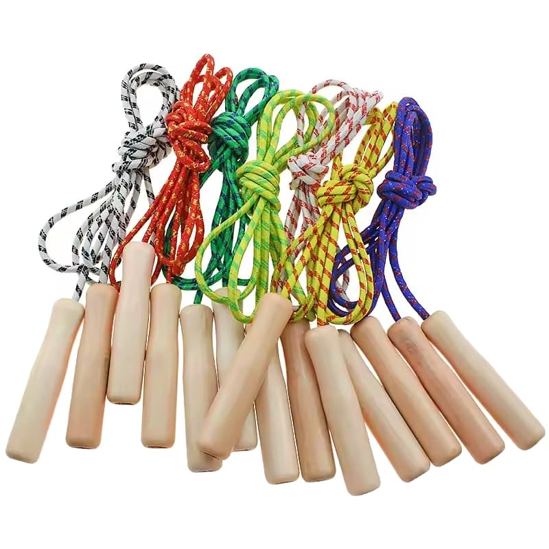 Corda de Pular Profissional Anti Suor Academia Cross Fit emagrecer 2,62m Cabo de Madeira Rope Treino