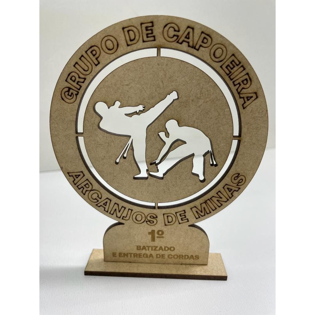 Lembrancinha Troféu Capoeira Personalizado Mdf Corte Laser 12cm