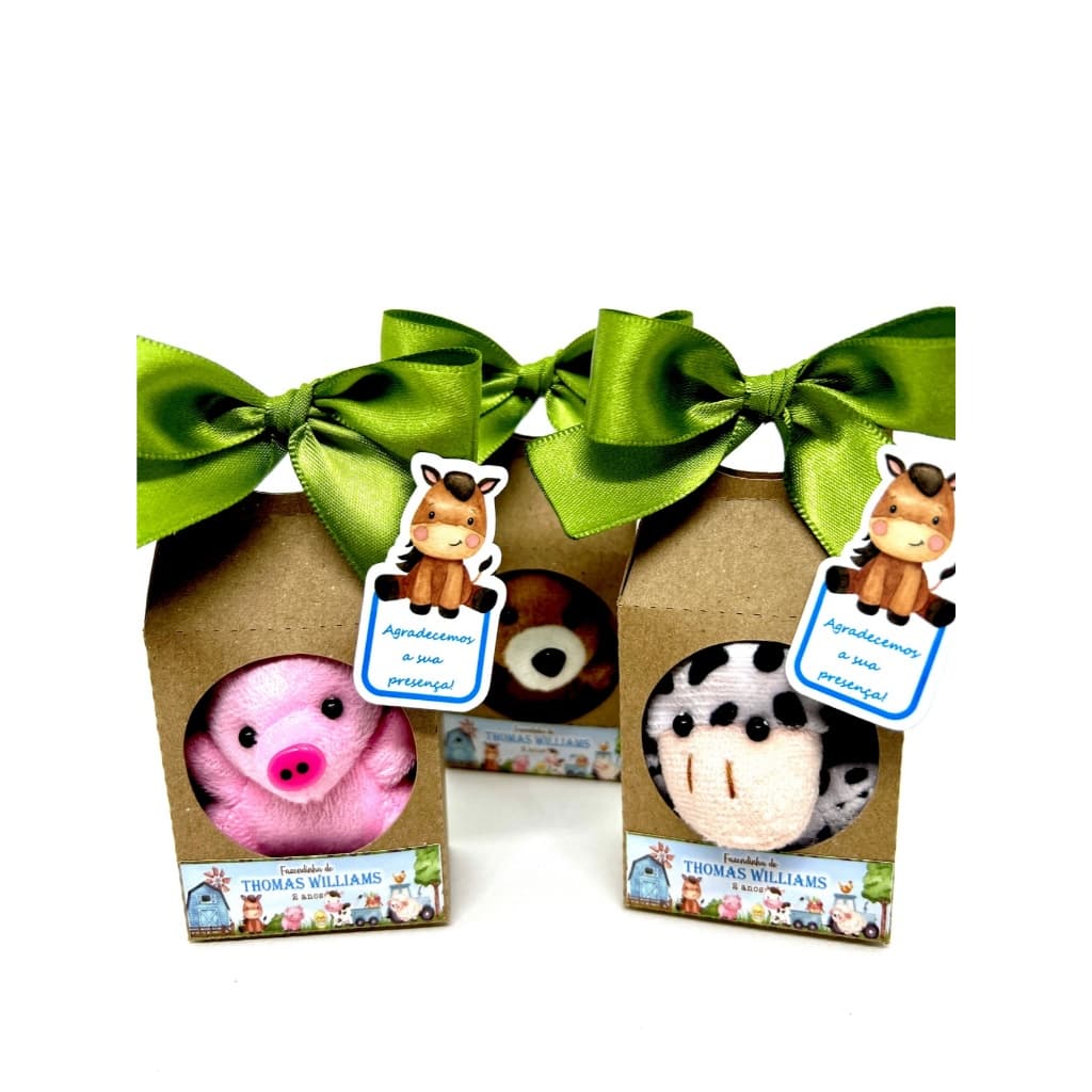 Lembrancinha Personalizada Fazendinha Pelúcia 6 cm na Caixa 15 unidades