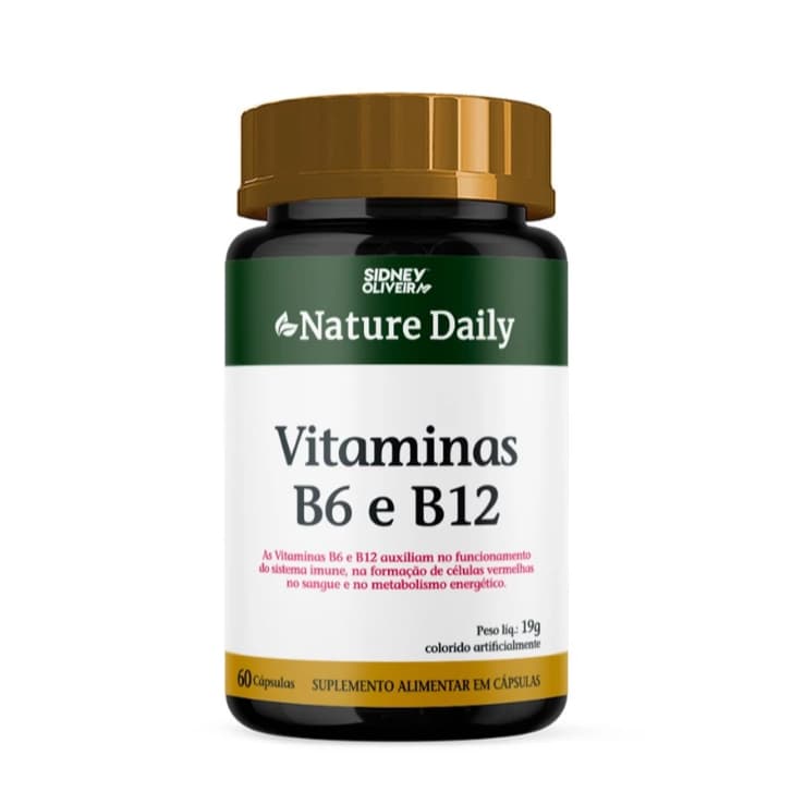 VITAMINA B6 + B12 60 CÁPSULAS Sidney Oliveira