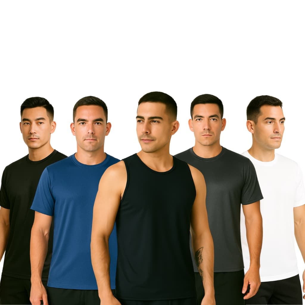 Kit 4 Camisetas Dry Fit + 1 Regata Dry Masculina Academia Malha Fria Treino