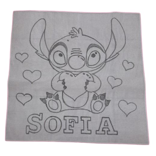 Talagarça Desenhada Telas Stitch Love - Escolha o tamanho da tela