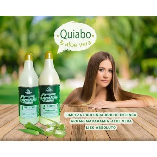 1L - Kit Escova Definitiva Orgânica Quiabo E Aloe Vera Kosnattu's