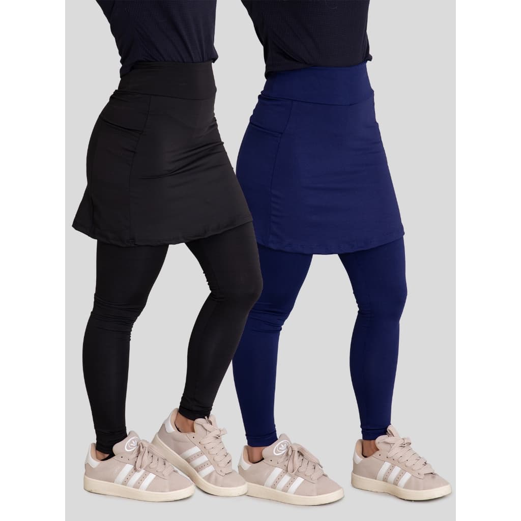 Kit 2 Leggings Saia Feminina Bolsos Fitness Suplex Esportivo