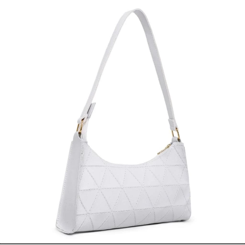 Bolsa de ombro Feminina Transversal triangulo Branca Pequena de ombro e de mao skaybag de festa