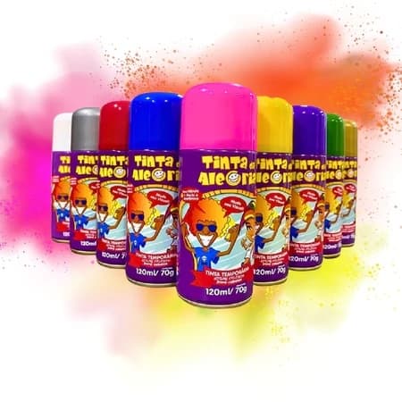 Tinta Da Alegria Temporária Para Cabelo, Spray Para Festas Cosplay, Carnaval E Penteado 150 Ml