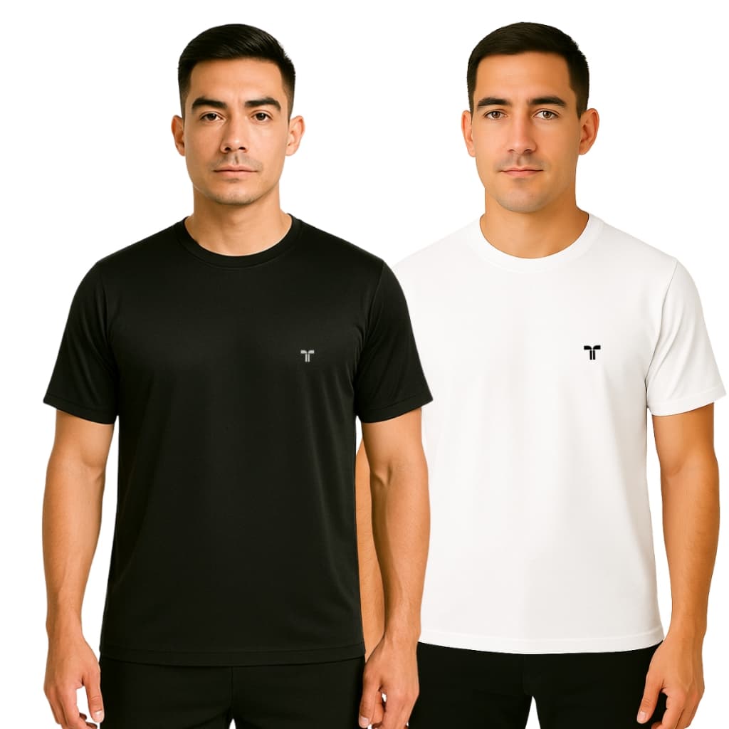 KIT 2 CAMISETAS BÁSICAS LISAS SORTIDAS - 100% ALGODÃO - PREMIUM