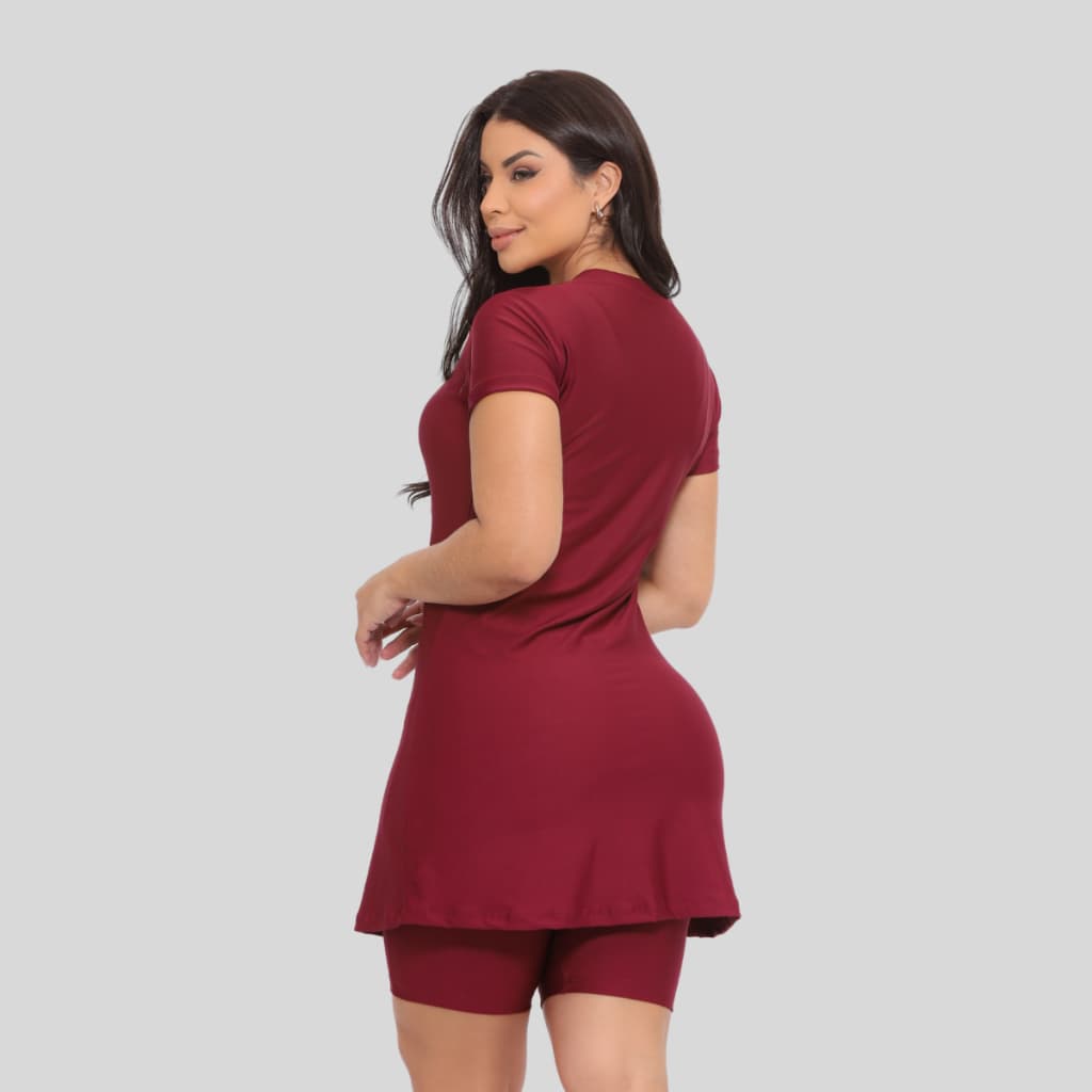 Conjunto Fitness Moda Evangelica Academia Treinos Feminino Short e Vestido