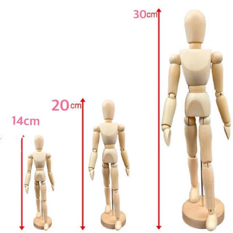 Manequim Boneco De Madeira Articulado 14cm , 20cm e 30 cm