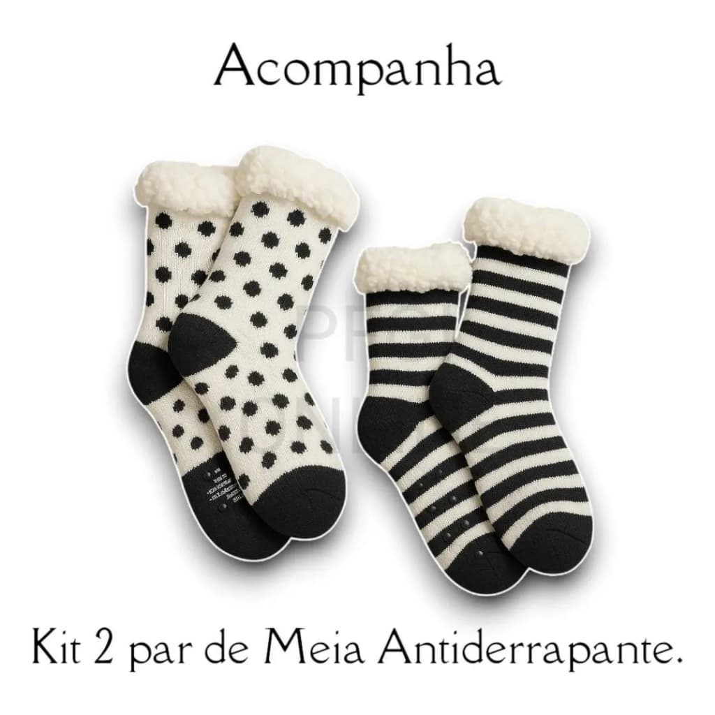 Kit 2 Pares Meia Térmica Masculina/feminina Forrada Lâ Frio
