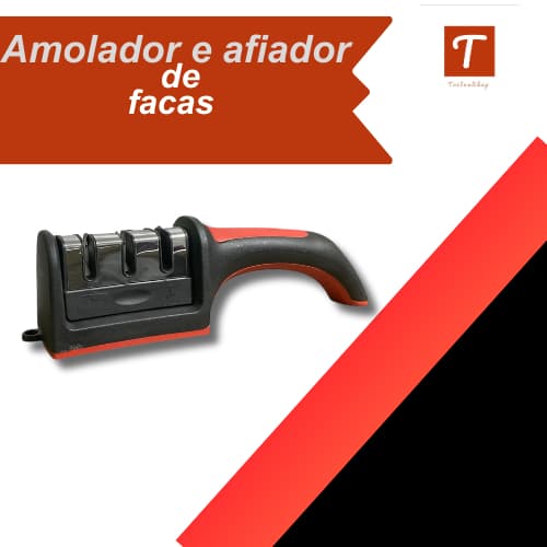 Amolador Afiador De Facas Em Aço Inox Com 3 Afiadores Amolador De Facas Profissional Promoção