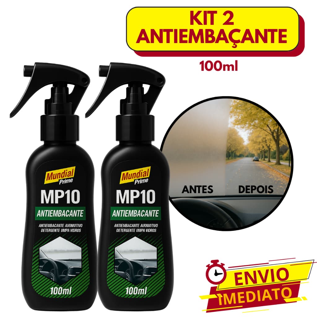 Kit 2 Spray Antiembaçante Automotivo Parabrisa Capacete Limpa Vidros 100ml