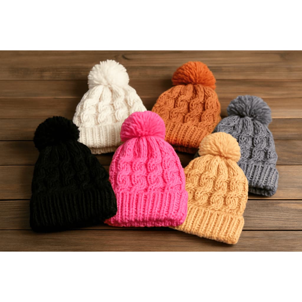 Touca com Pompom Inverno Feminina e Masculina Várias Cores