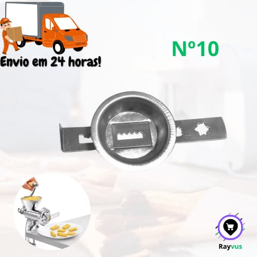Modelador de biscoito bolacha Nº 10 para moedores de carne elétrico e manual flandres