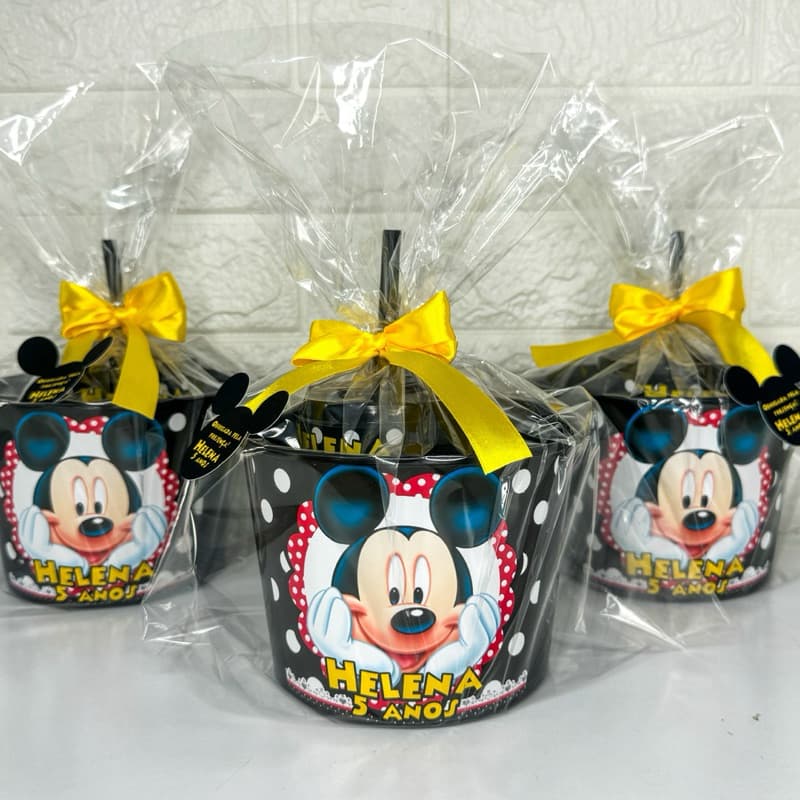 kit cineminha Personalizado Mickey|Balde1,5L|Copo500ml|Lembrancinha Infantil|Fazemos Todos Os temas