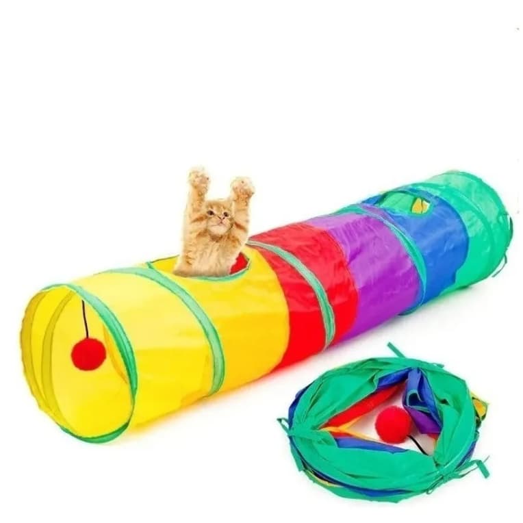 Brinquedo Para Pets Túnel Labirinto Para Gatos Colorido