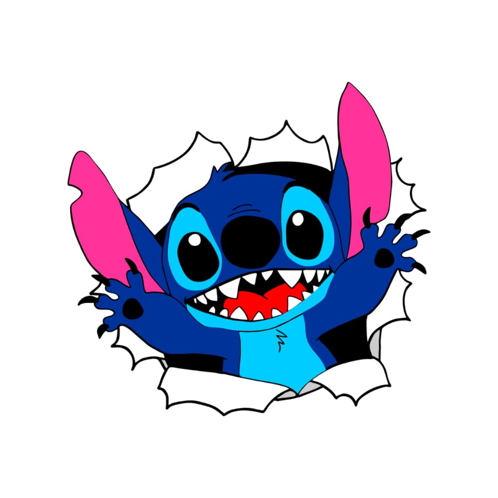 Adesivo Lilo Stitch - Moto - Carro - Computador - Capacete