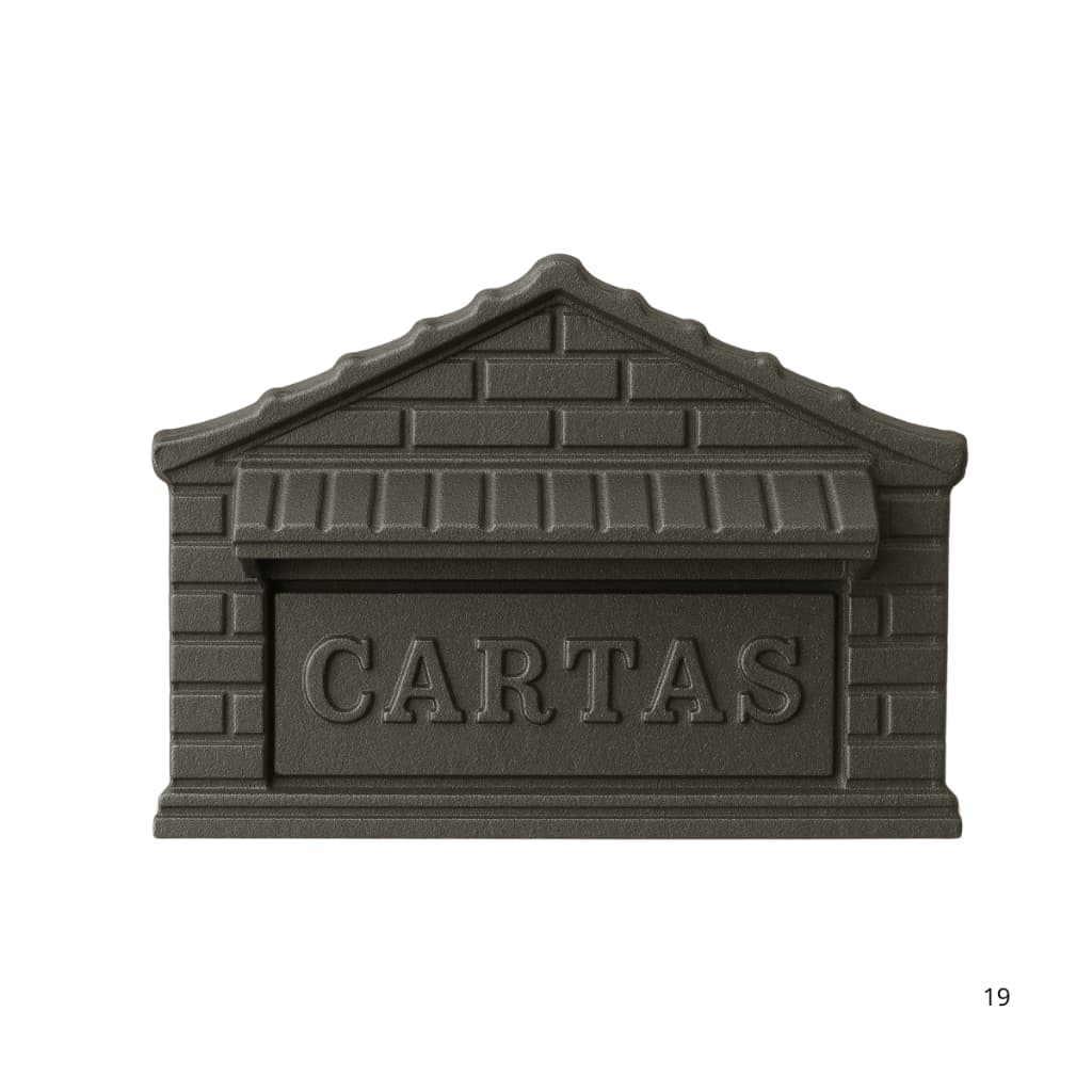 Caixa De Correio Em Aluminio Carta Muro Portão Colonial  Prata