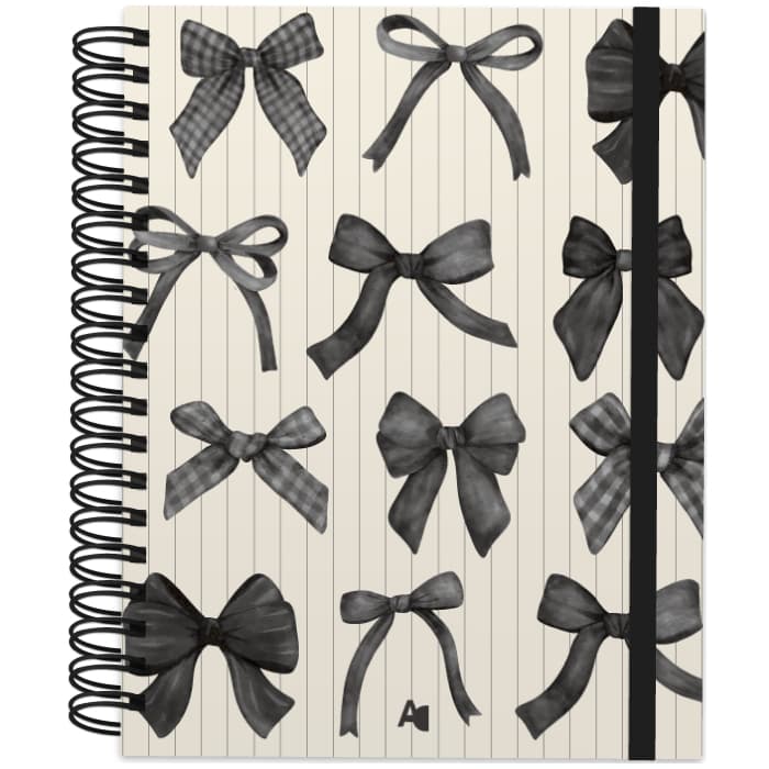 Caderno Reposicionável Laços Preto AD Cadernos