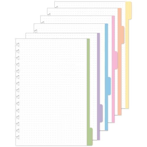 Divisórias Colorido 6 Abas Pontilhado P/ Caderno Reposicionável AD Cadernos