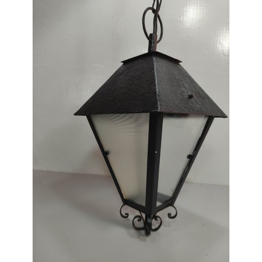 Luminária Antiga Vintage Ferro Hfc (Usado) ok