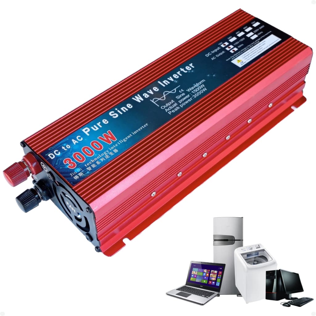Inversor de Tensão Off Grid 12v 110v 127v 1500w 3000w Onda Senoidal Pura 60hz