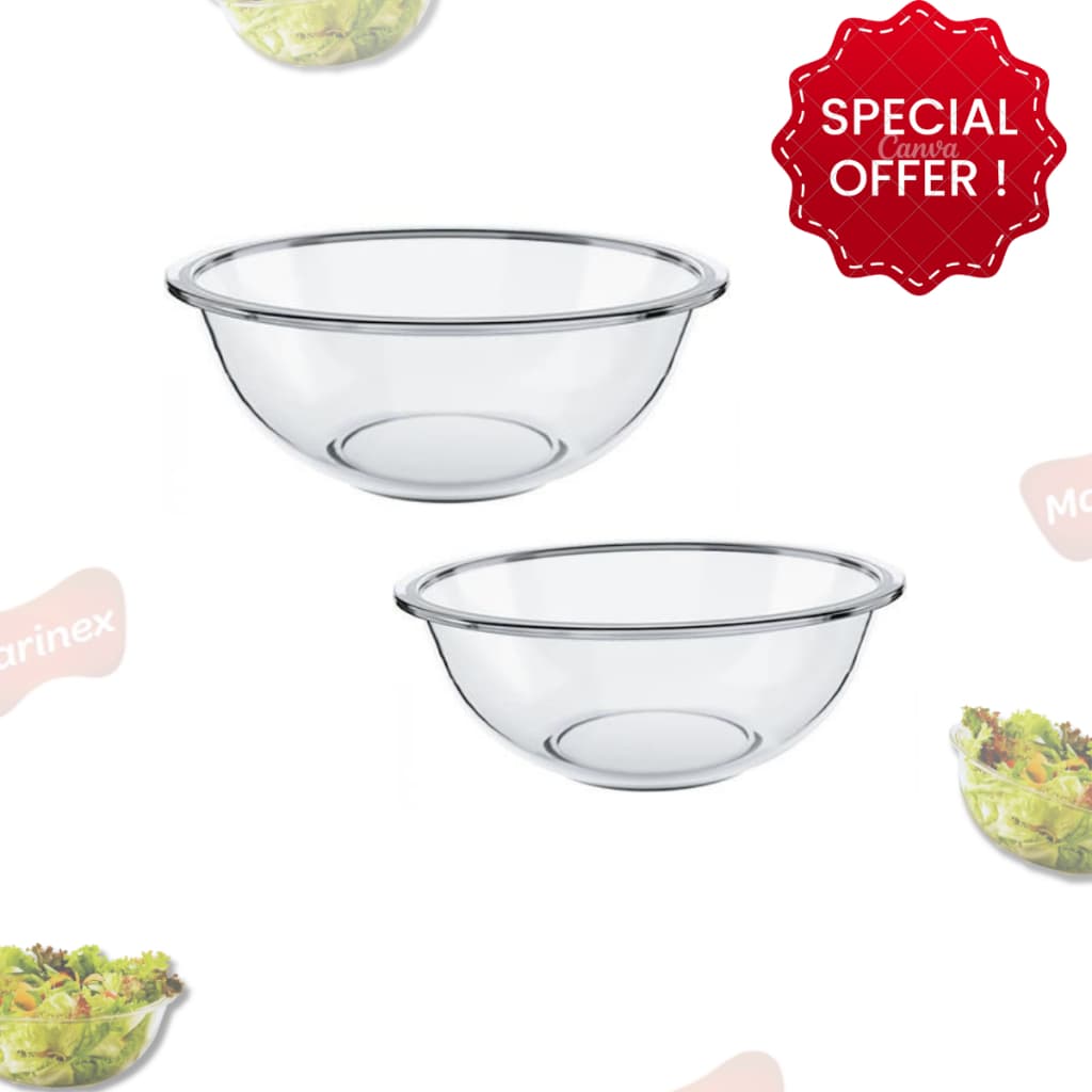 Tigela de Preparo de Vidro Marinex Saladeira 4 Litros Bowl Grande