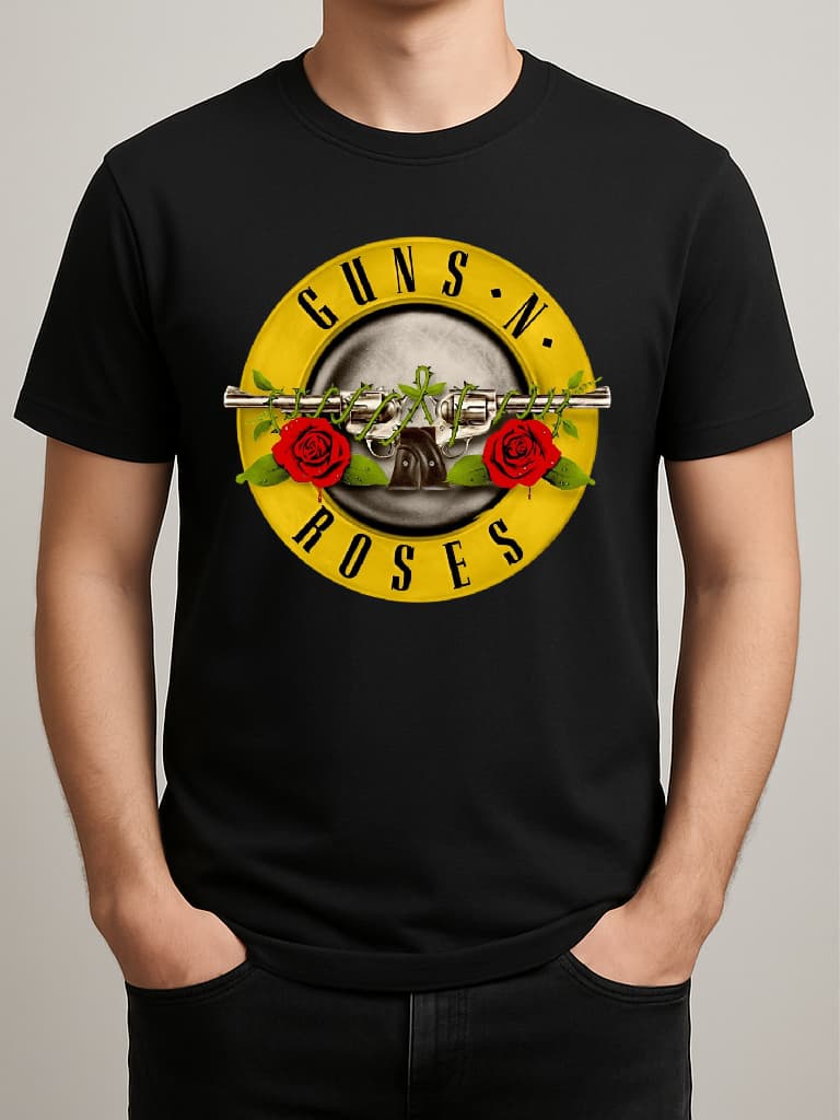 Camiseta Banda de Rock Guns N' Roses Red Hot Nirvana ACDC Pink Floyd