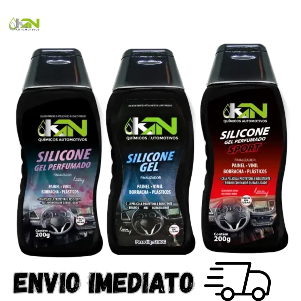 Kit 3 Silicone Em Gel Finalizador Perfumado Sport 200g Kn Para Uso Automotivo