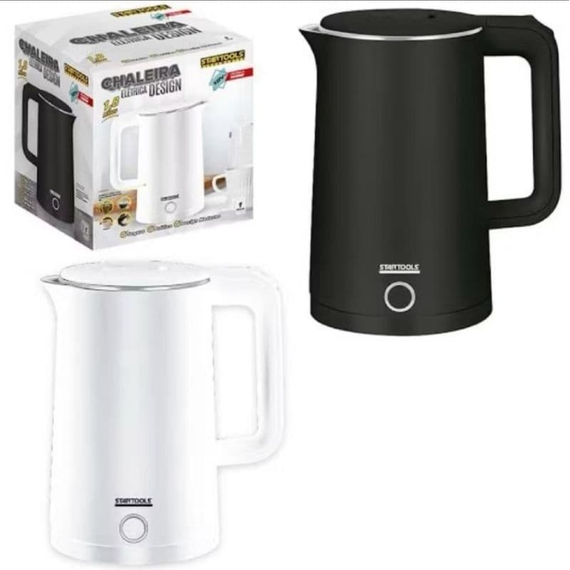 Chaleira Elétrica Térmica StarTools Moderno 1.6 L preta e branca 110V