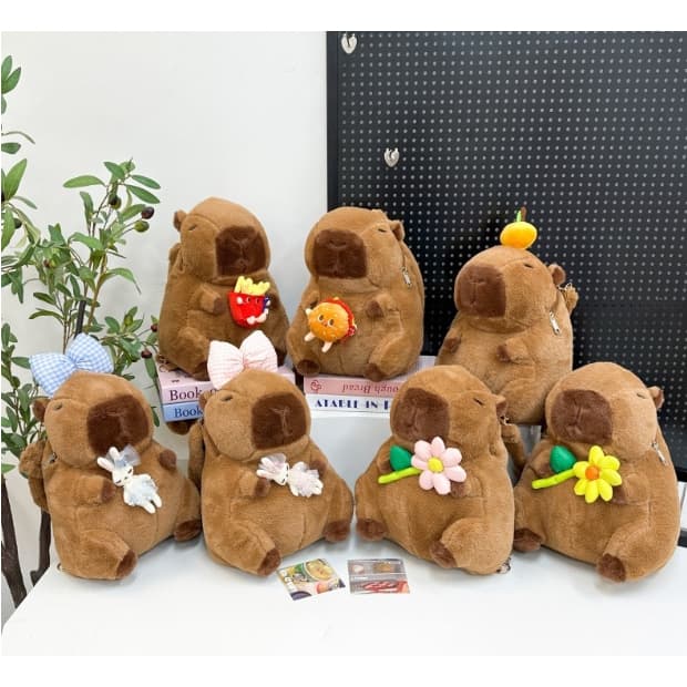 Capivara Mochila Pelúcia Gigante Bolsa Fofa Infantil Fofinha Mochila De Capivaracom Formato de Pelúcia Fofa e Macia