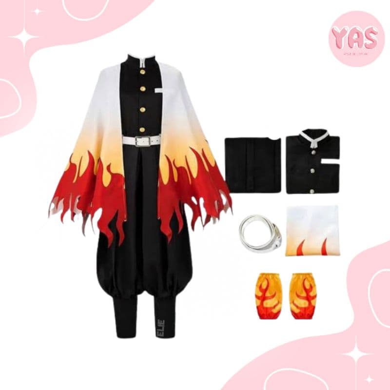 cosplay conjunto kyoujuro rengoku demon slayer kimetsu no yaiba