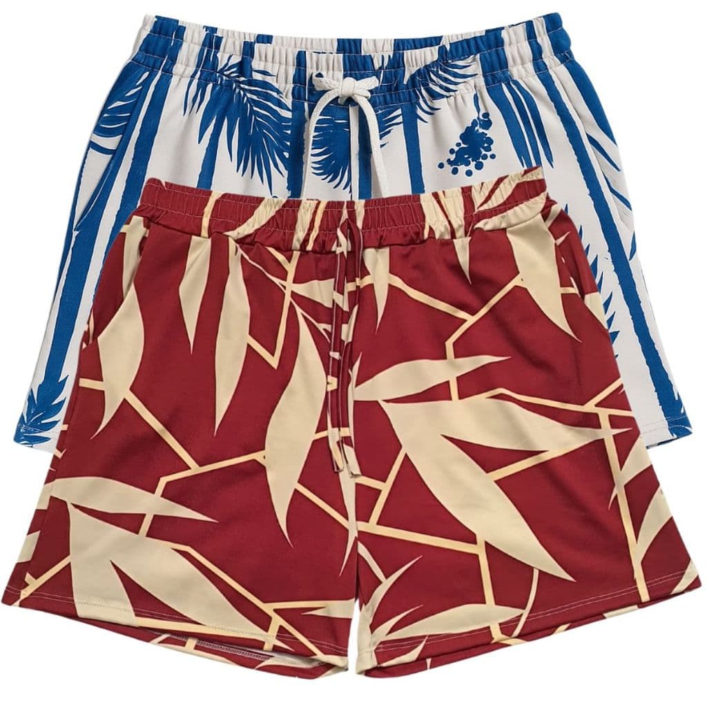 Kit 2 Bermudas Femininas Moda Verão Praia Shorts Estampado Promoção