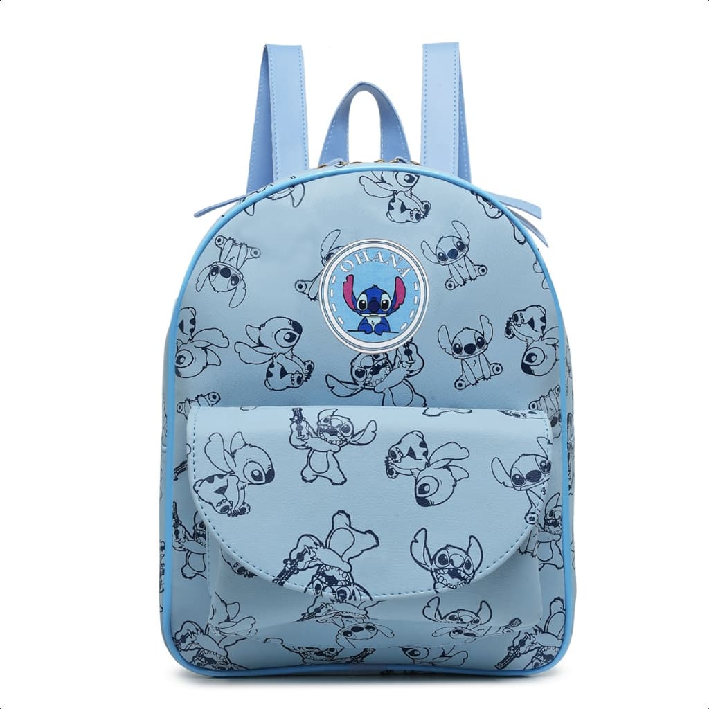 Stitch mochila feminina masculina infantil adulto com bolsos