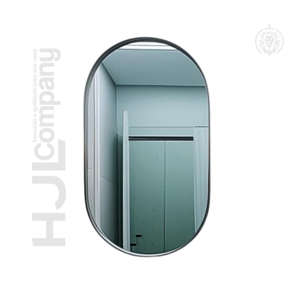 Espelho de Parede Oval 80x50cm com Design Moderno – Decoração para Sala, Quarto, Banheiro