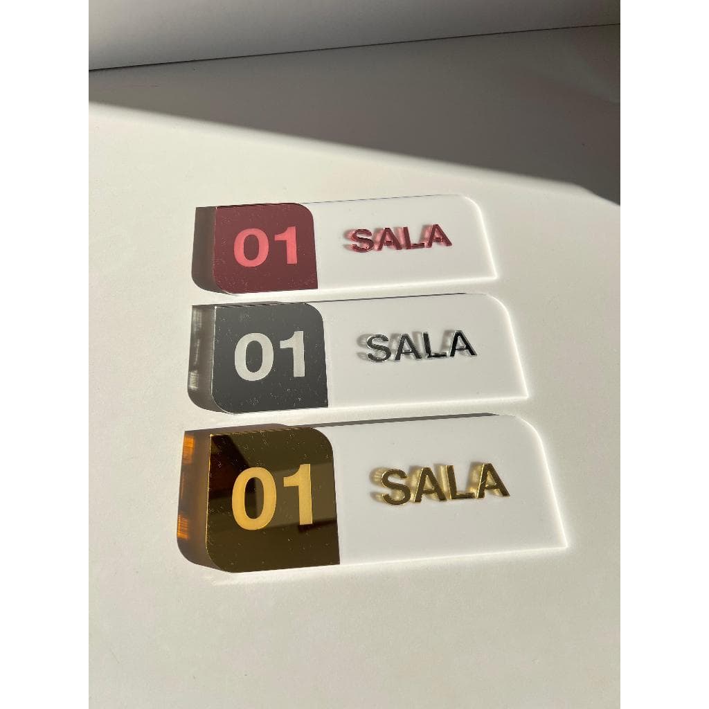 Placa Sinalização de Porta Sala/Escritório em Acrilico