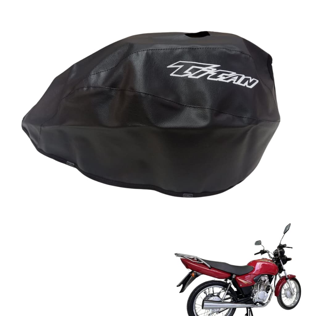 Capa de Tanque Moto compatível Titan 125 2000 até 2008 Preta