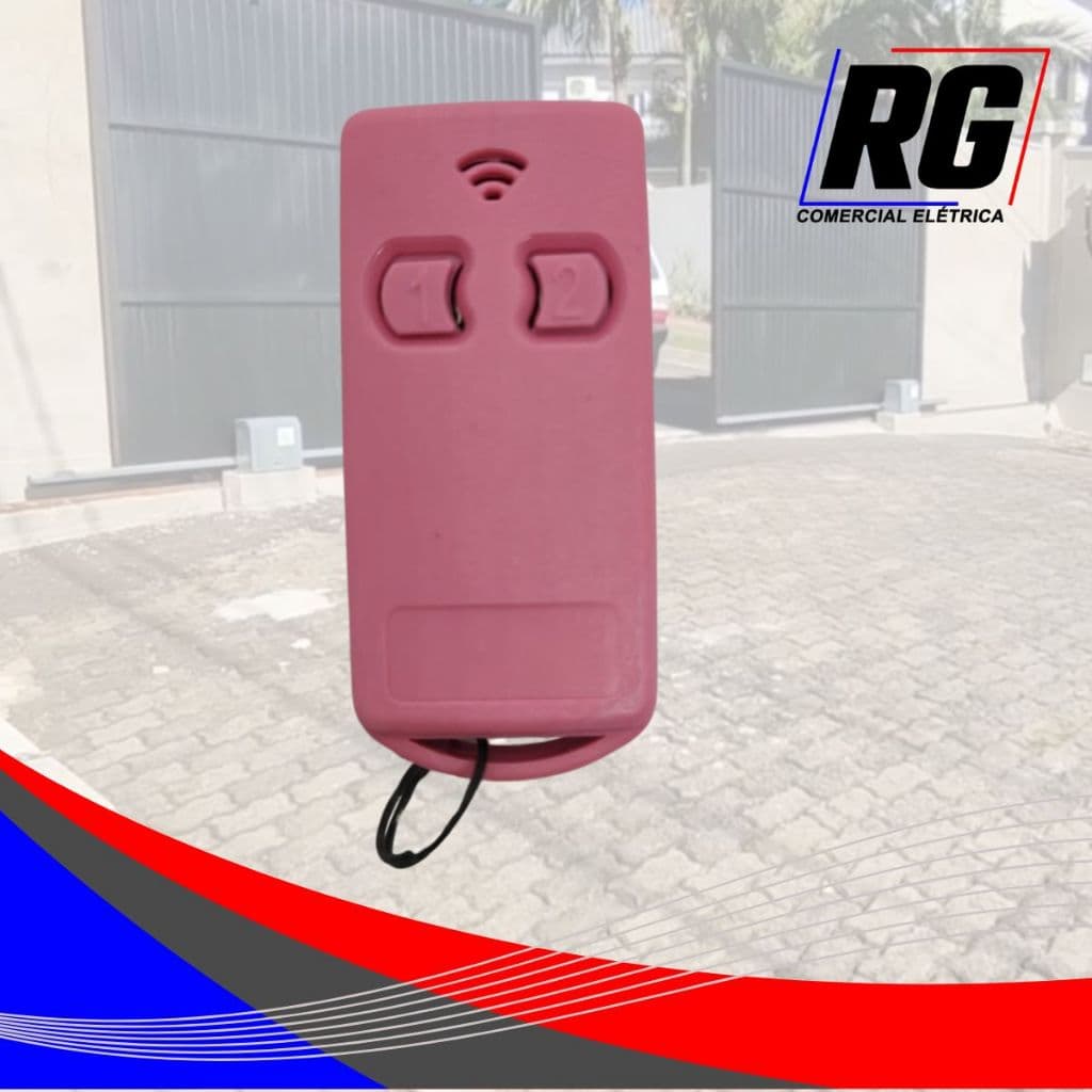 Controle Para Portão Eletrônico 299 Mhz Com Bateria - Rosa