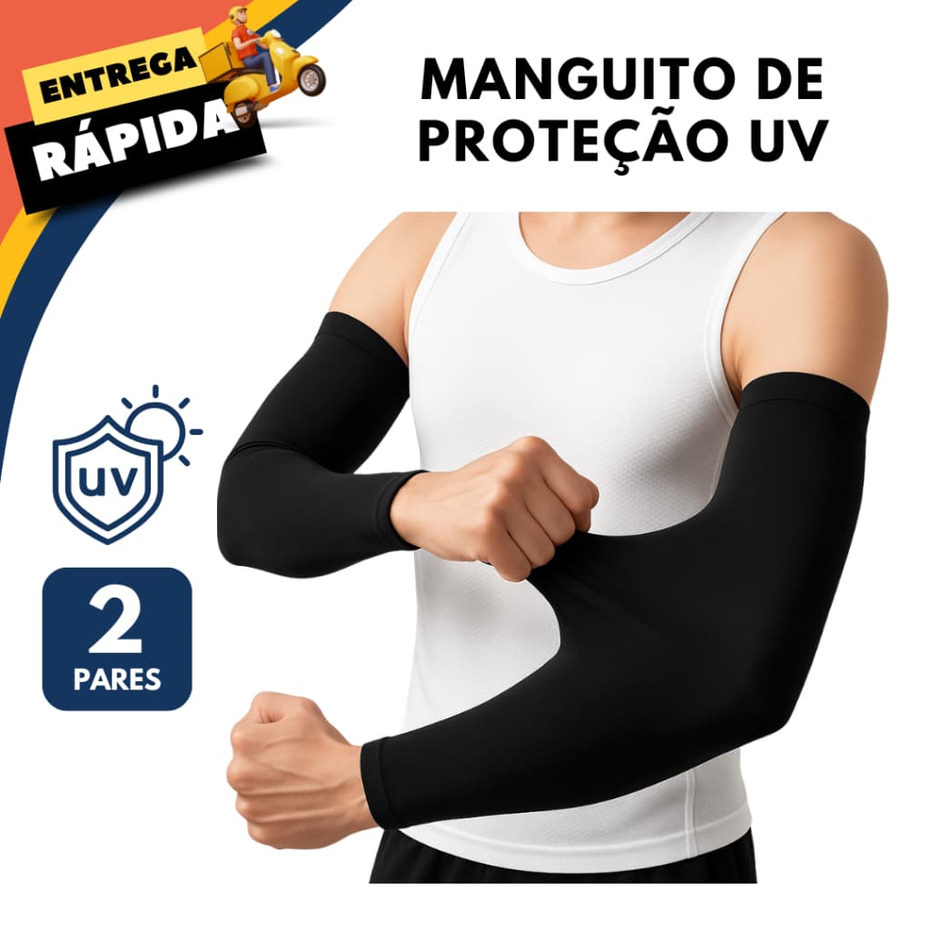Kit 2 Mangas UV50+ Proteção Contra Raios Solares Esporte e Trabalho