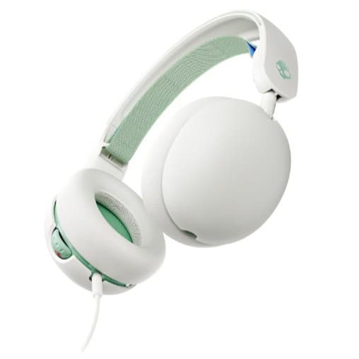 Fone de Ouvido Com fio Skullcandy GROM Branco com Verde
