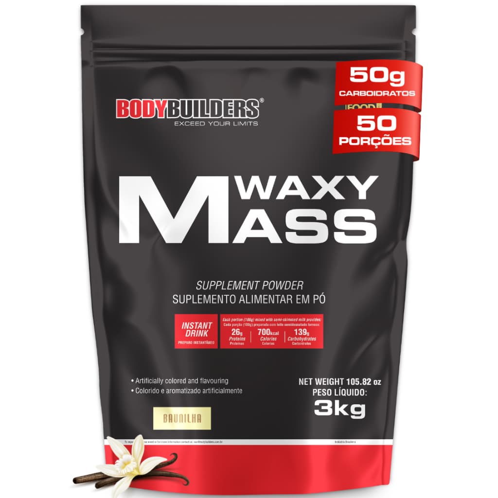 Hipercalórico Waxy Mass 3kg (Refil) - Ganho de Massa Muscular - Bodybuilders