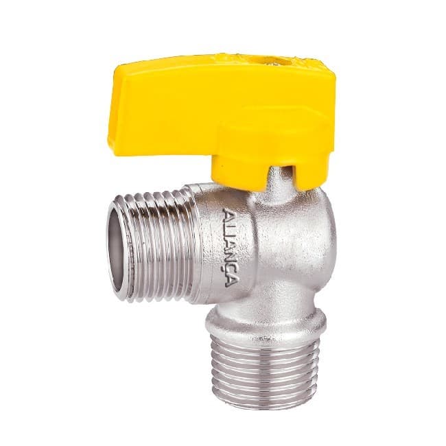 Válvula Esfera Angular 90mm Haste Curta Aliança 1/2" NPT 550/9