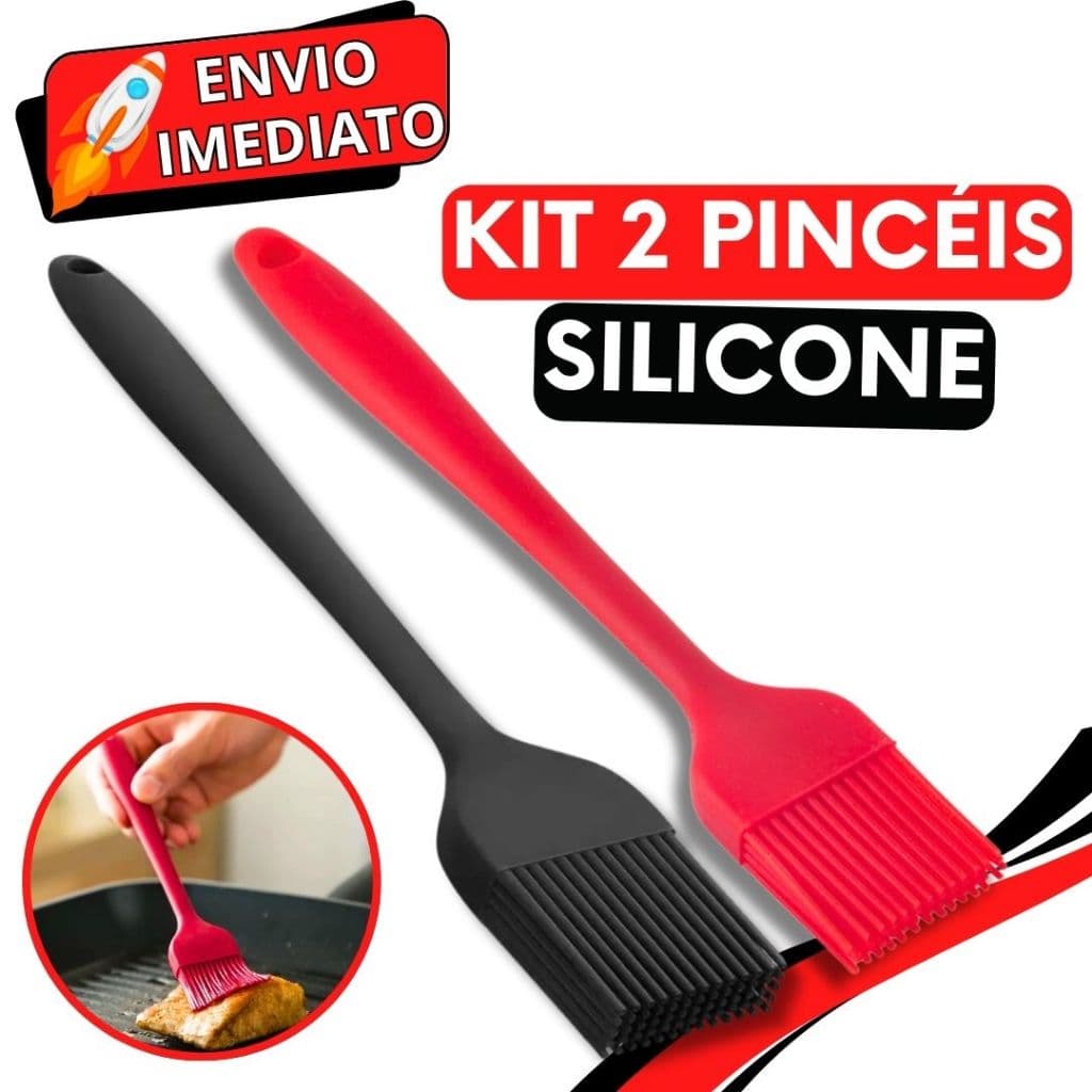 KIT 2 Pincel de Silicone Resistente Antiaderente Para Casa Cozinha Restaurante Buffet Bolo Confeitaria Oleo Carne Massa