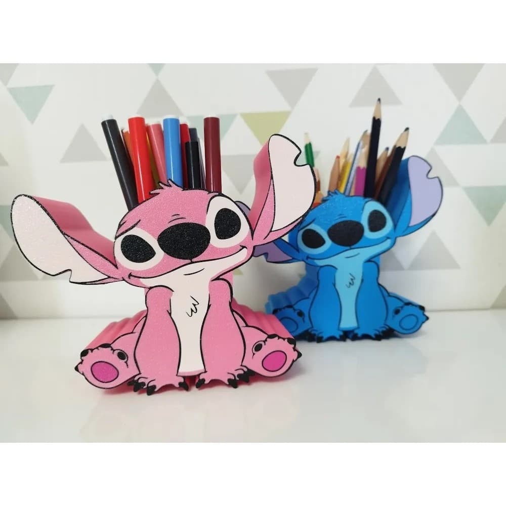 🧸 Porta-Lápis Stitch 3D Personalizado | Suporte de Canetas em Impressão 3D Criativa e Colorida