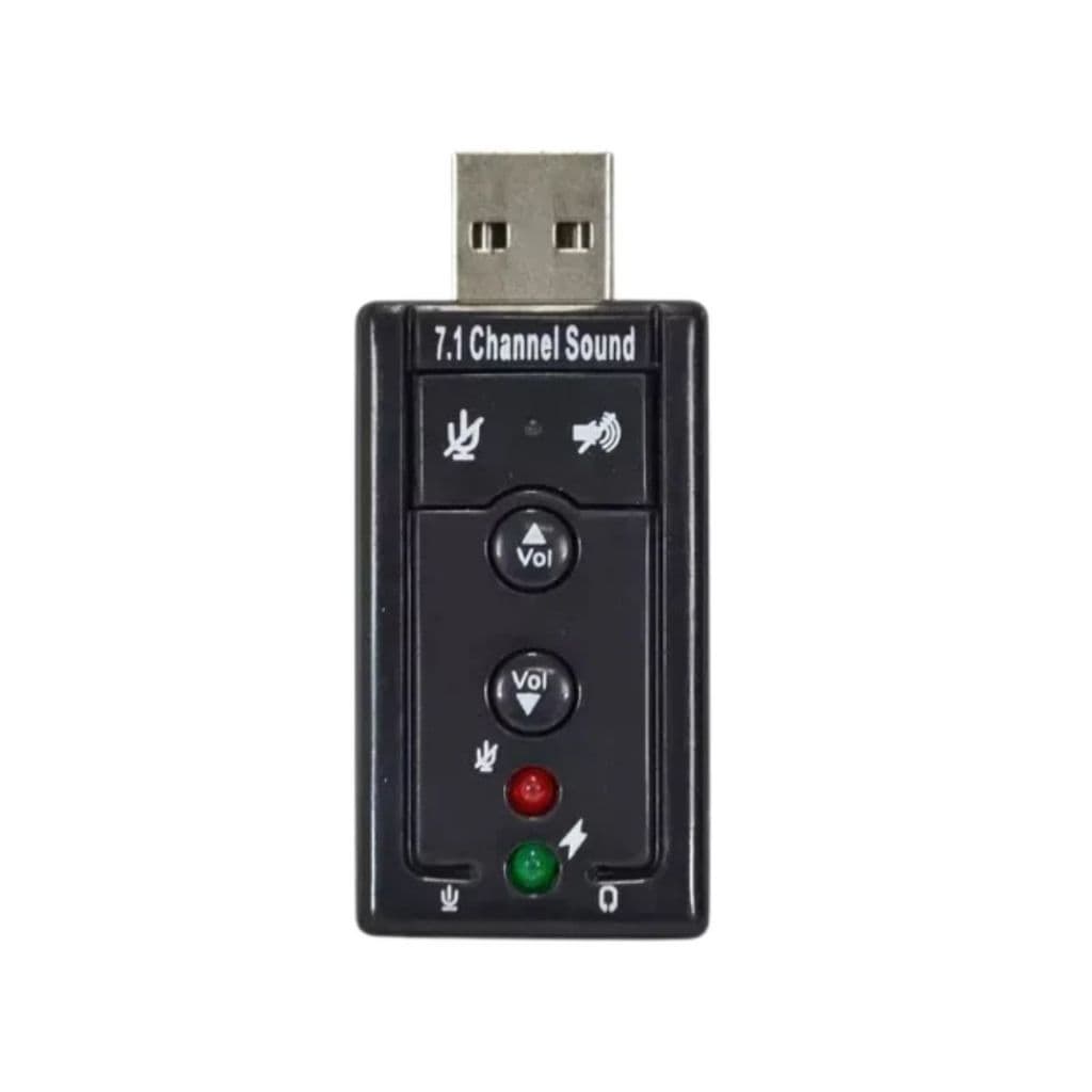 Placa De Som Usb 7.1 Adaptador Audio P2 P3 Pc Fone Notebook