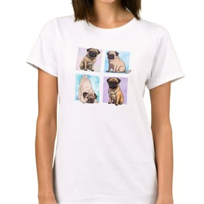 Camiseta Pug Mãe Pai de Pet Cachorros Fofos