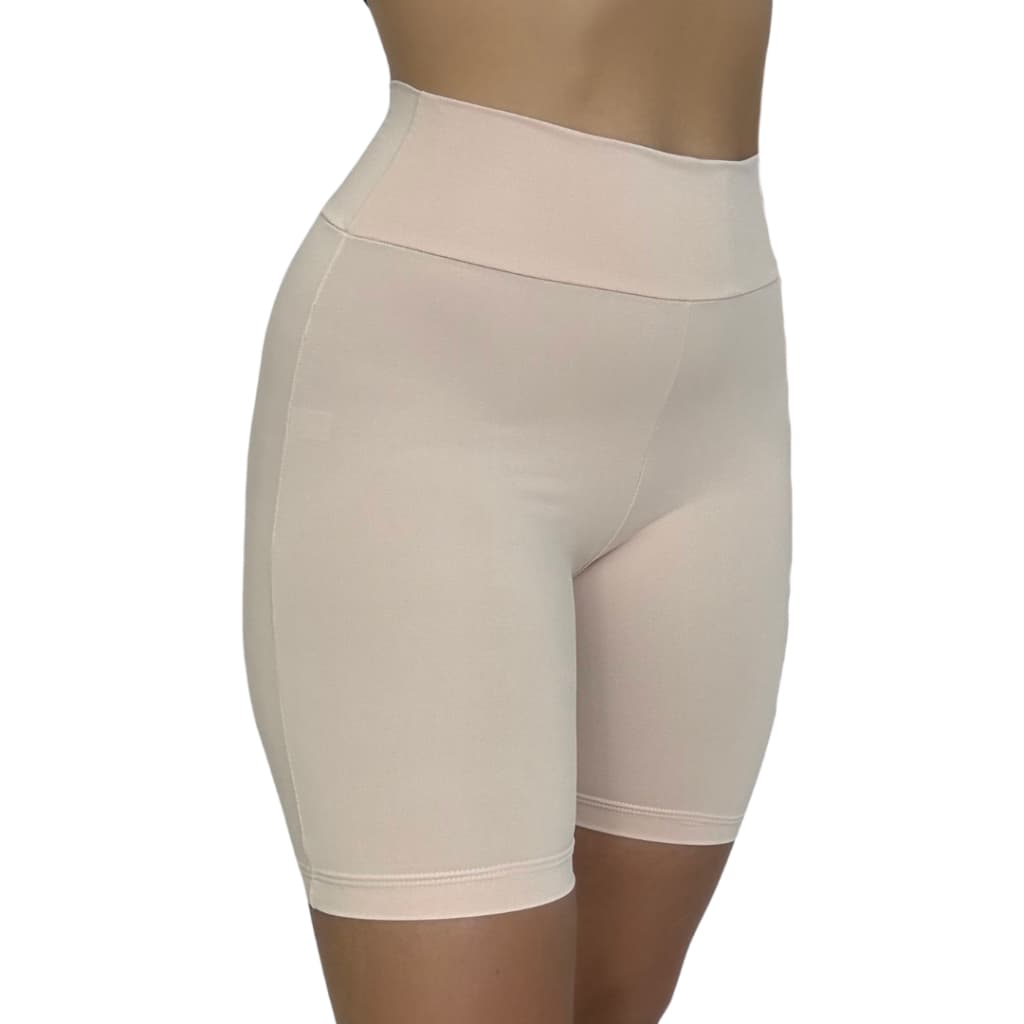 Short Cós Alta Qualidade Poliamida Segunda Pele Bermuda Anágua Liso Feminina